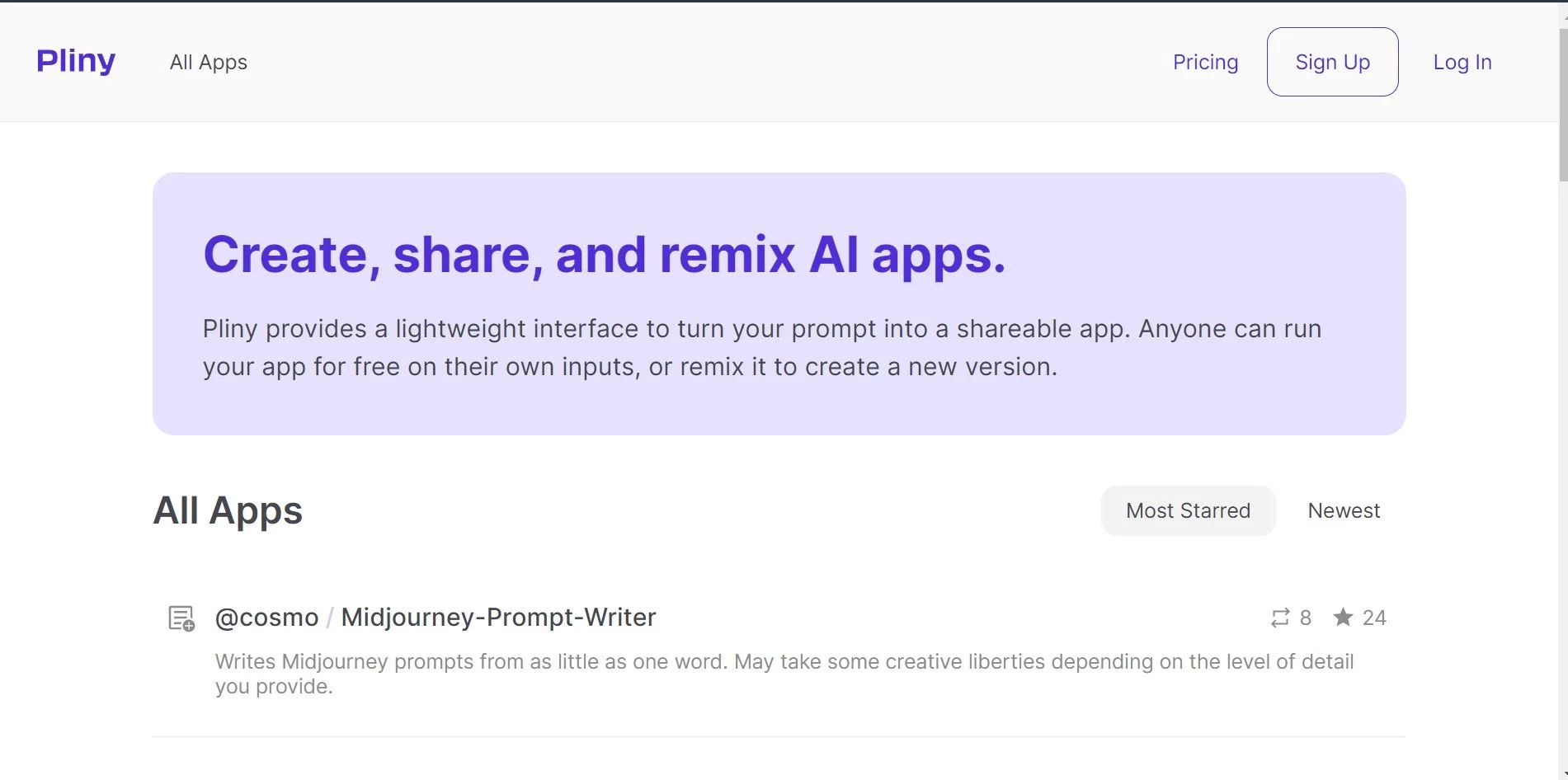  Create, share, and remix AI apps.