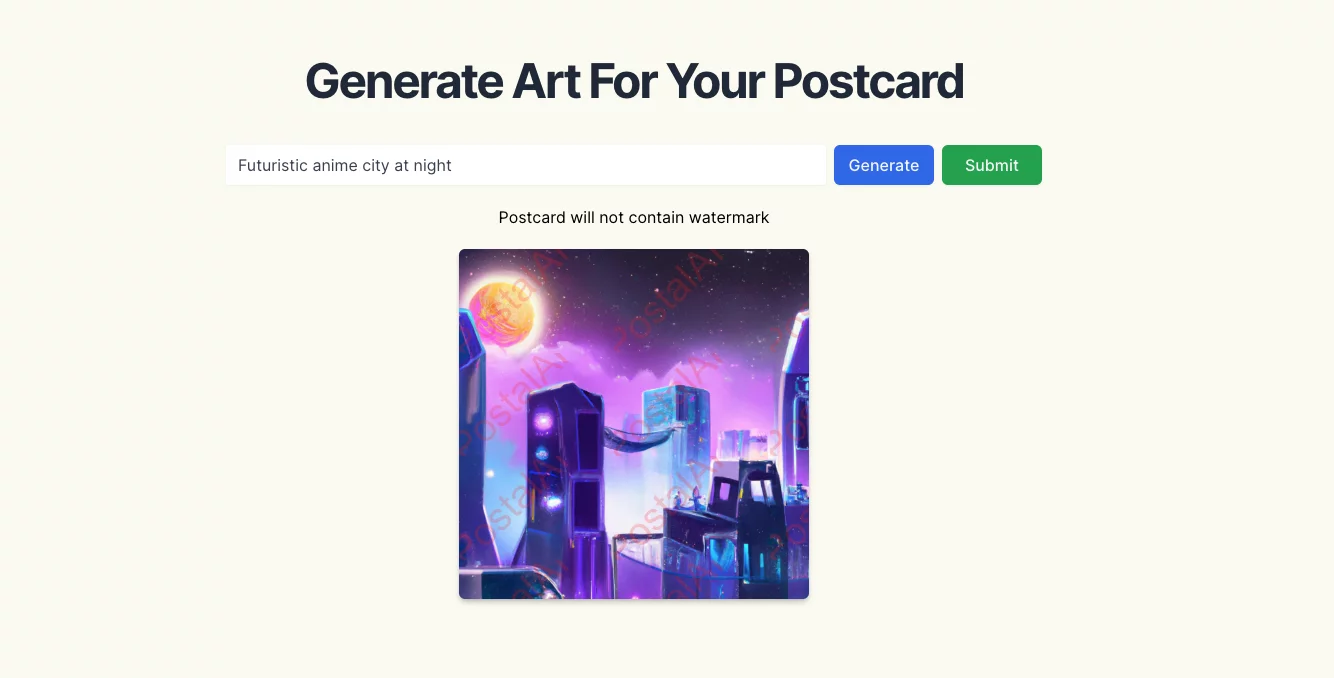  Send AI generated postcards anywhere