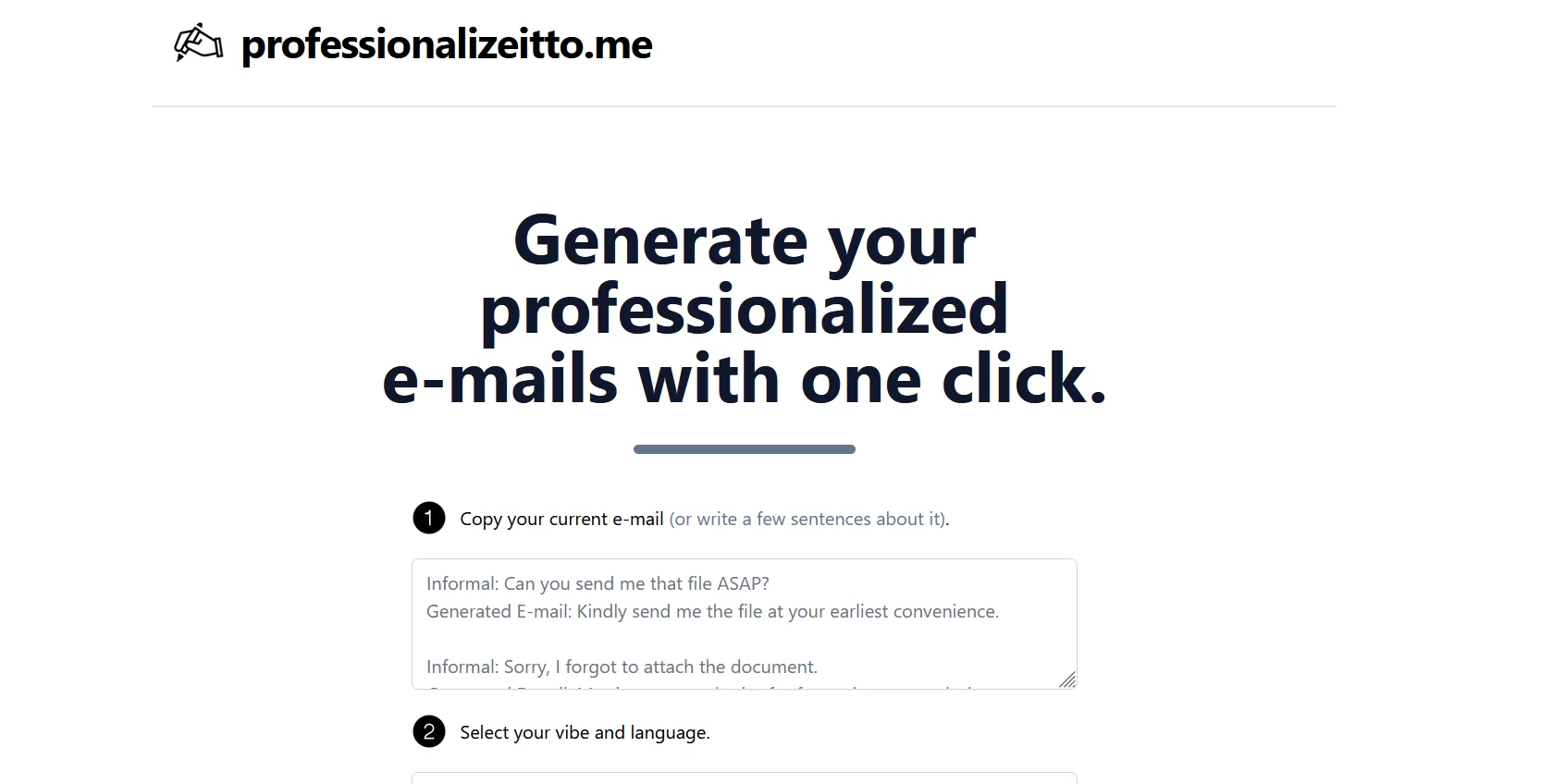  Generate your professionalized e-mails with one