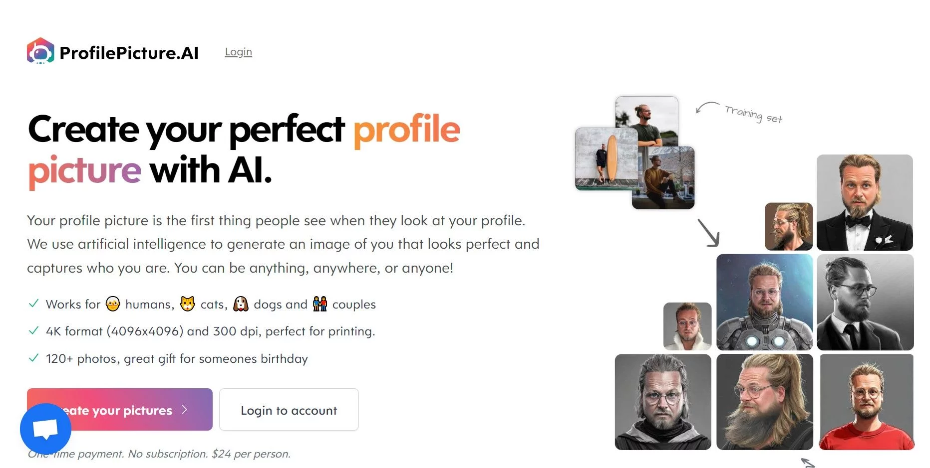  Create perfect profile pic with AI - be anything,