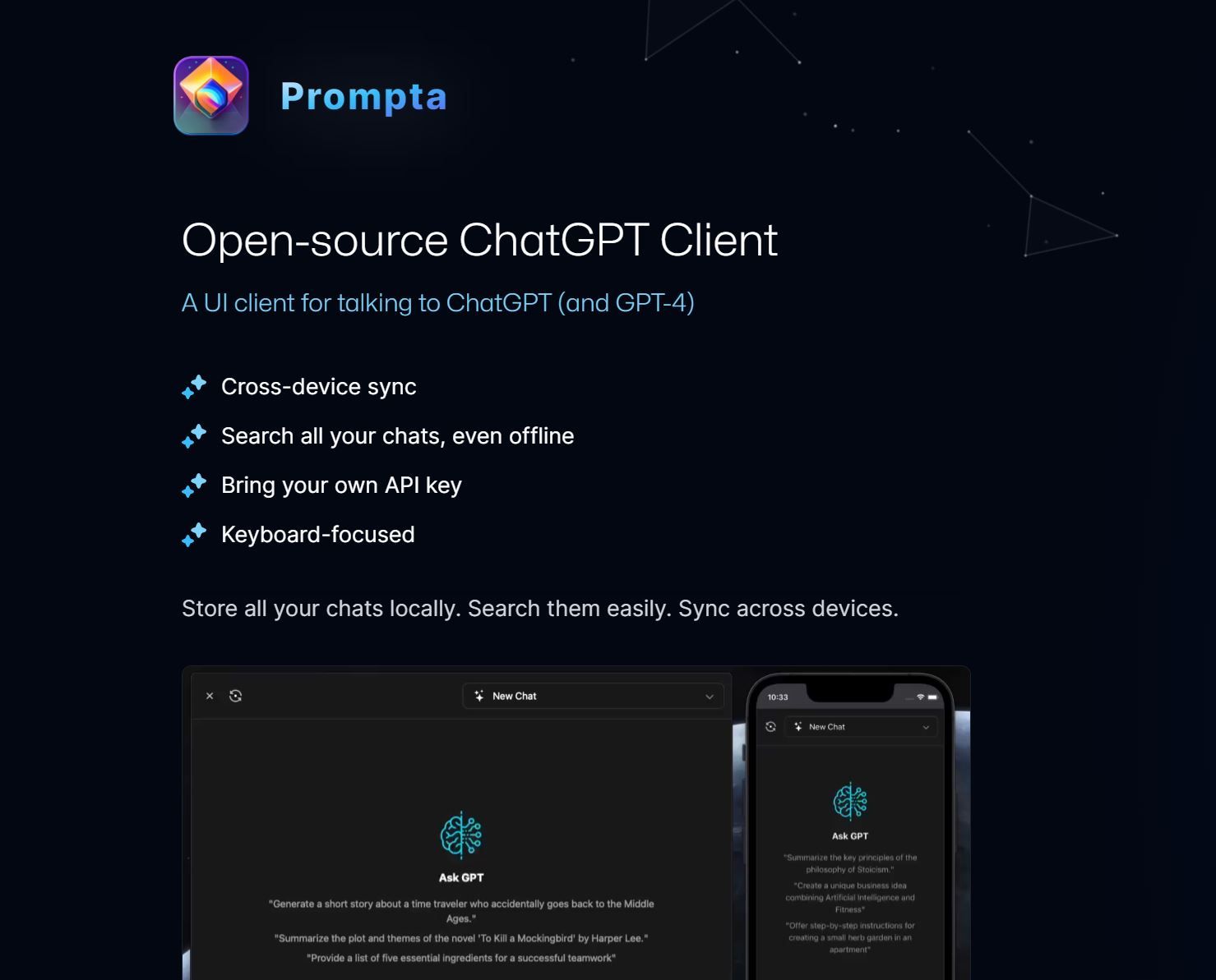  Prompta is an open-source UI client designed for