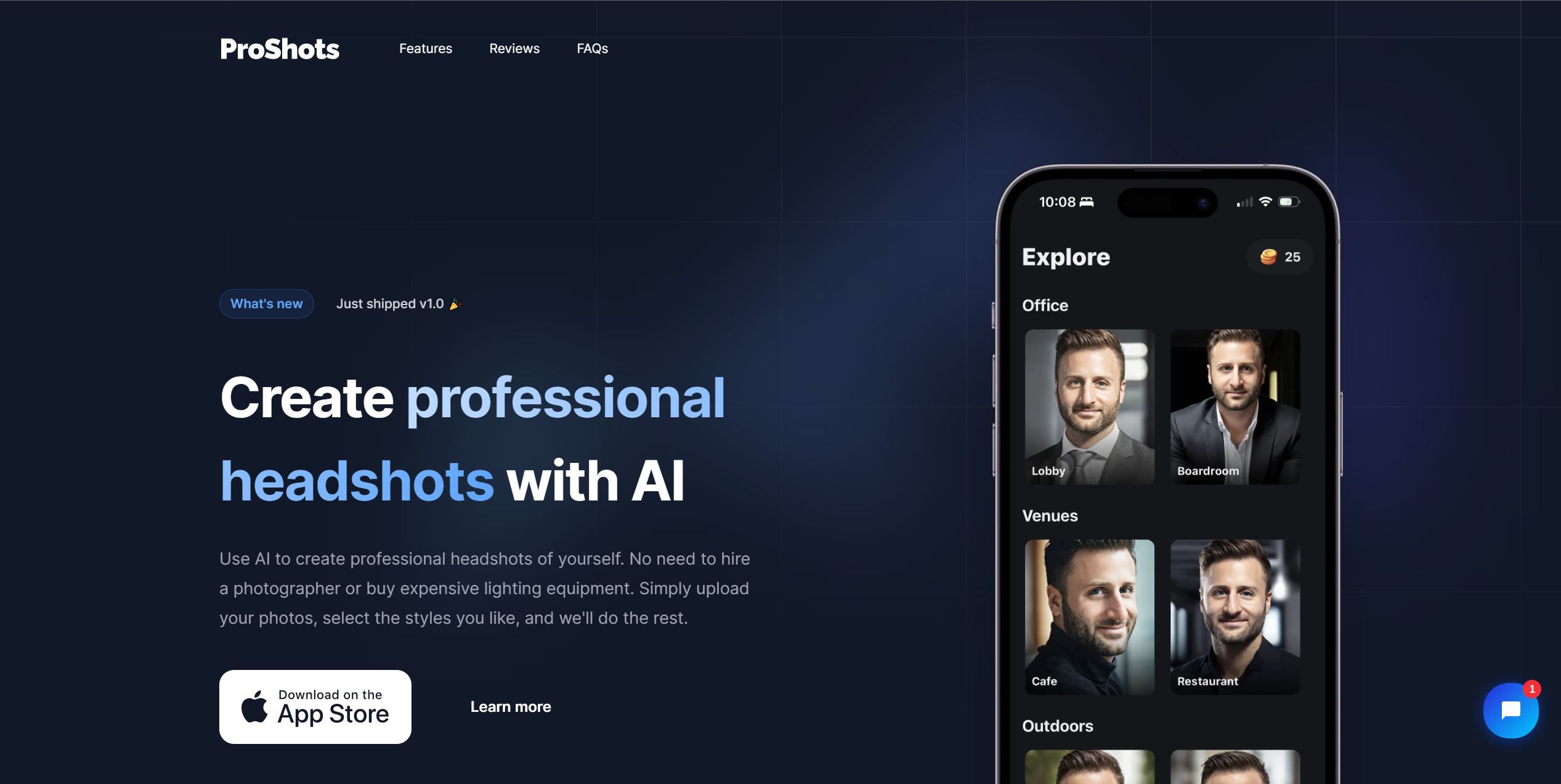  Create professional headshots with AI