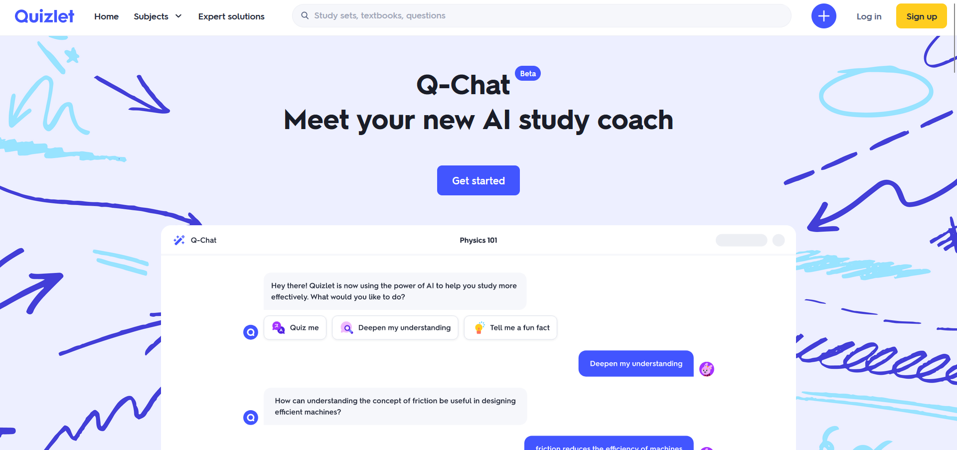  Q-Chat is Quizlet's AI used to help make learning