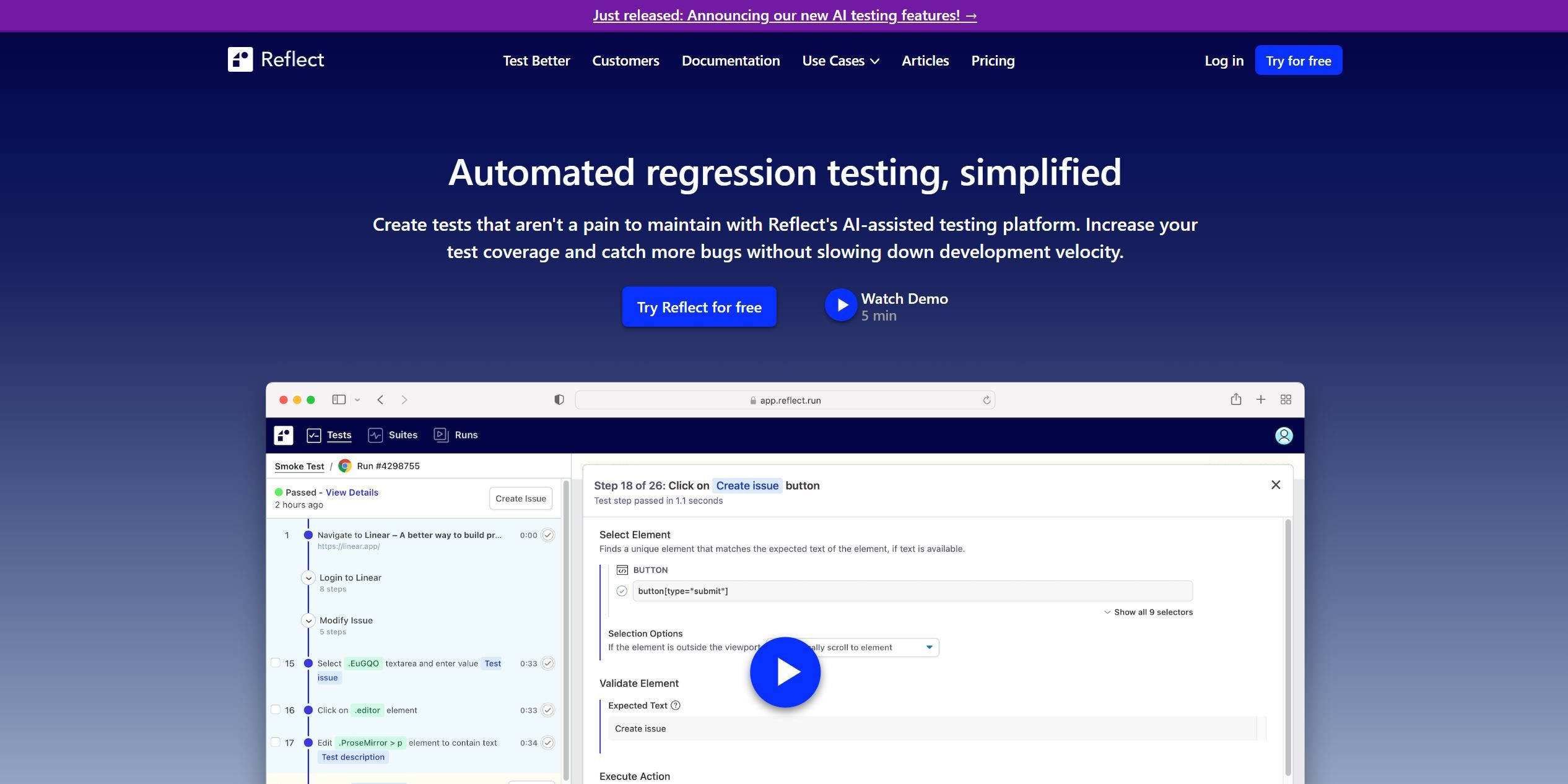  Automated regression testing, simplified