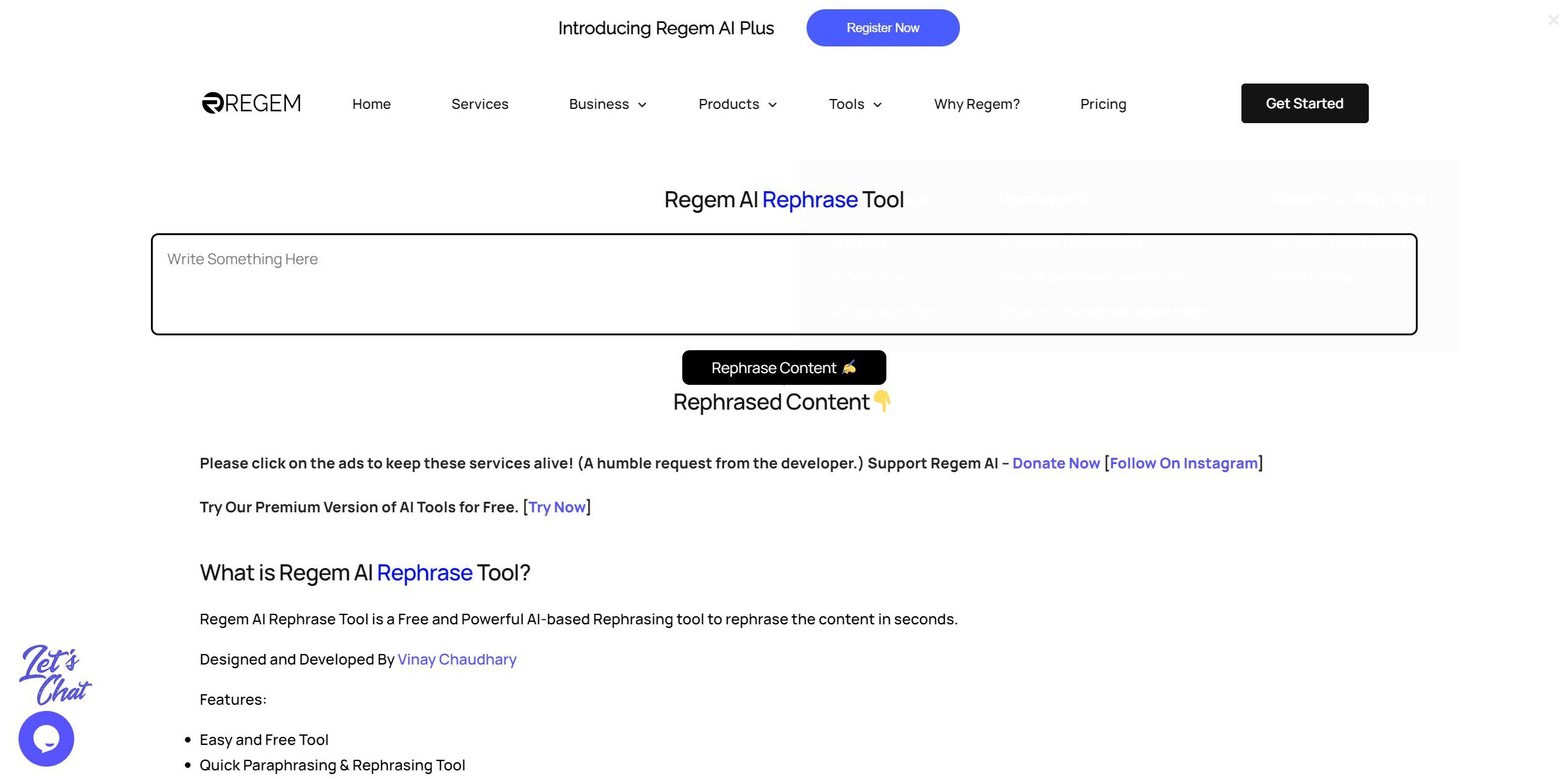  Regem AI Rephrase Tool is a Free and Powerful