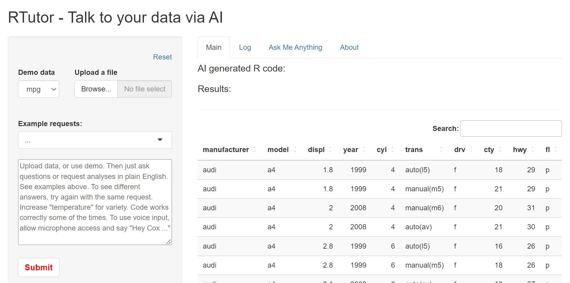  Quickly generate & test R code, powered by