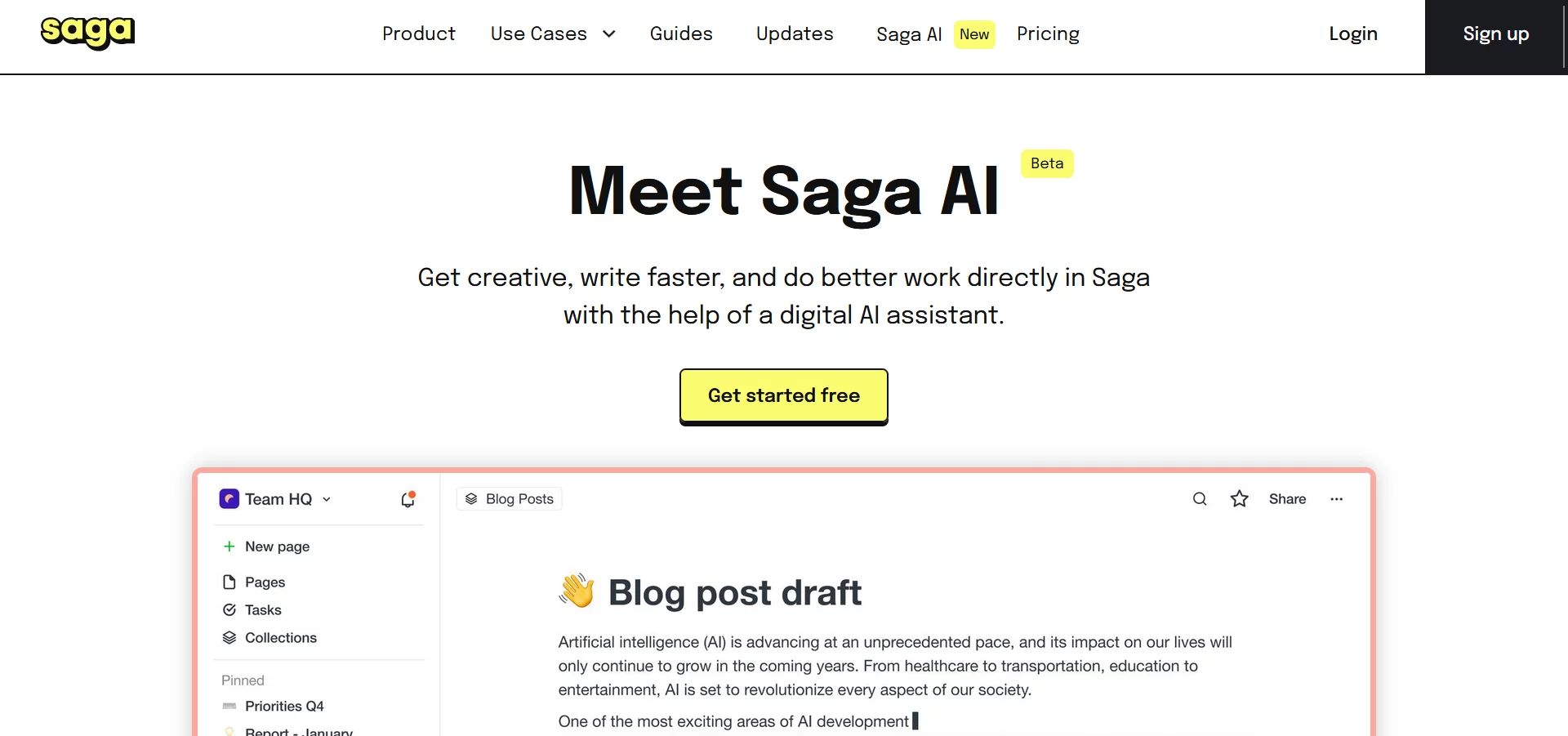  Creative assistant for Saga