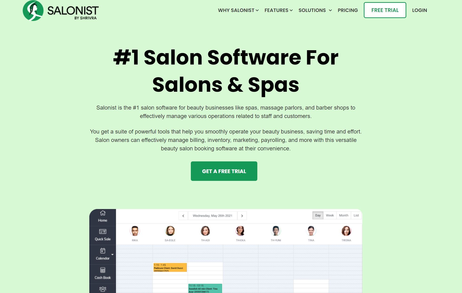  Salonist is a cloud-based salon and spa