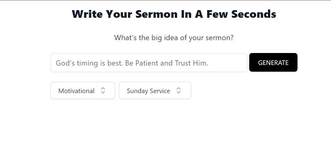  Write Your Sermon In A Few Seconds