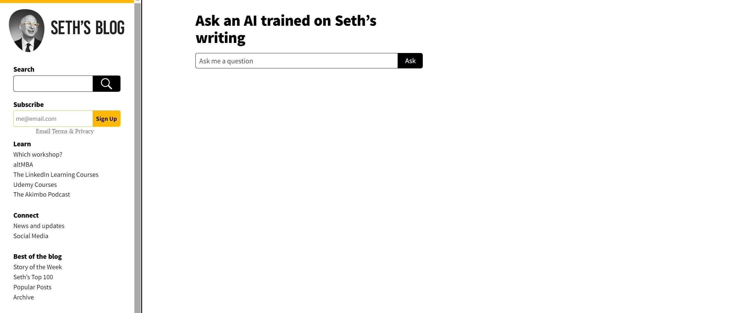  Ask an AI trained on Seth’s writing