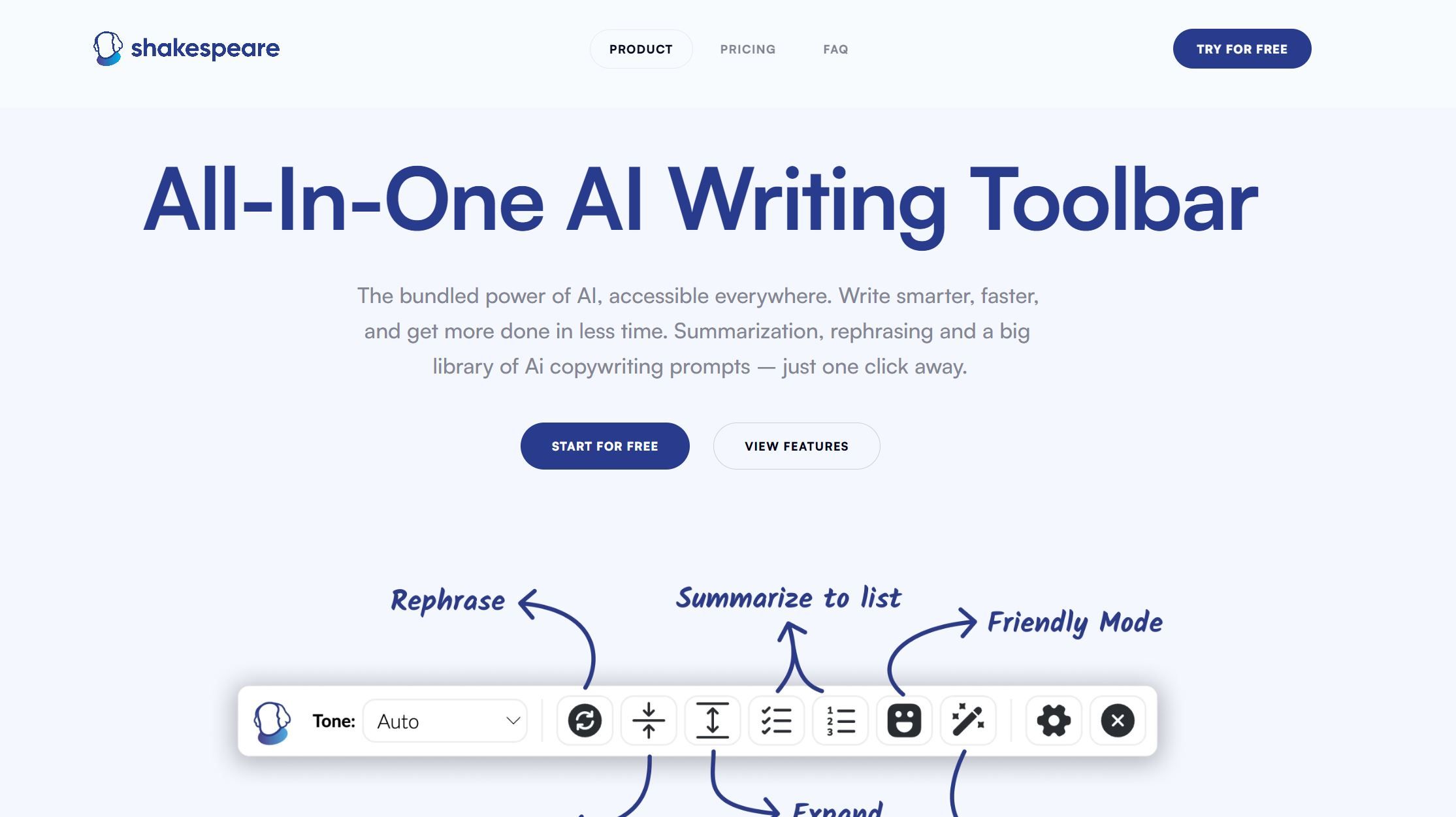  AI-powered toolbar for seamless writing