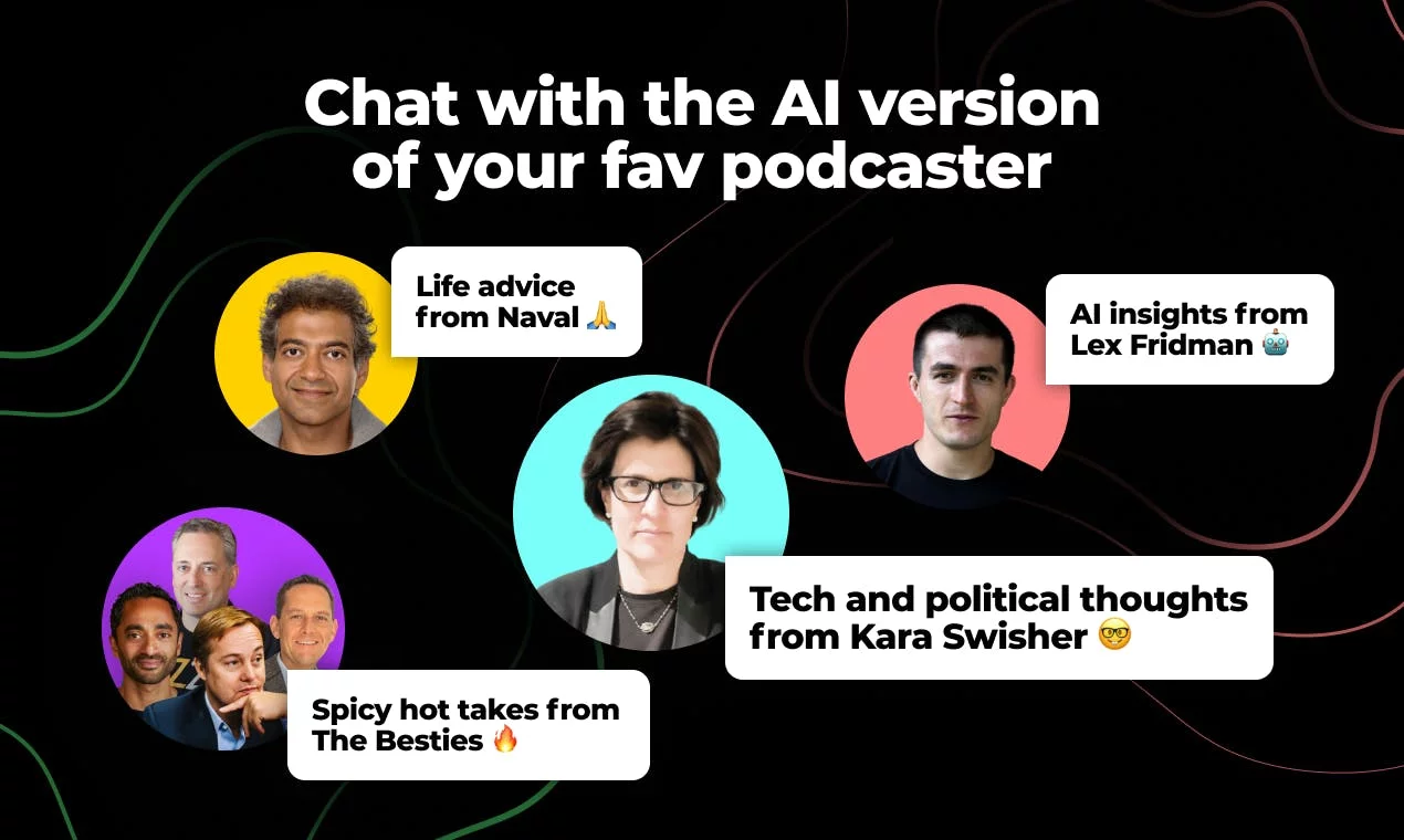  Chat with AI versions of famous podcasters via