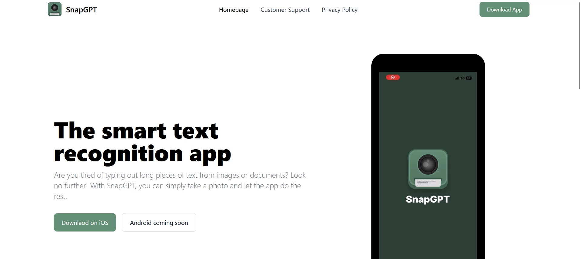  The smart text recognition app