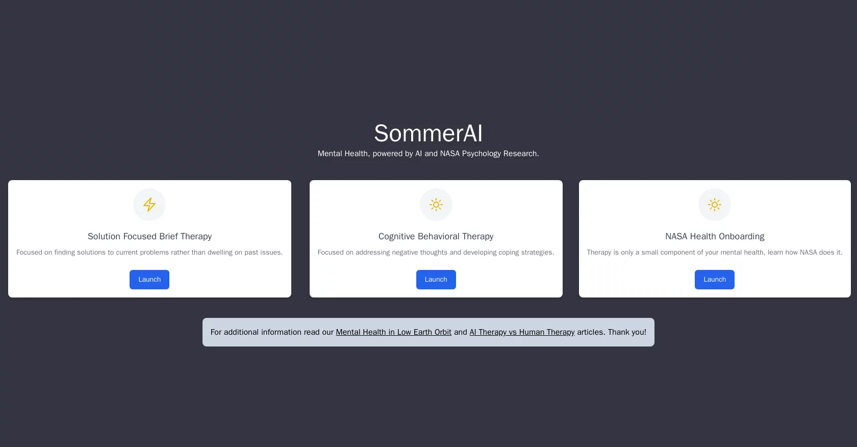  SommerAI is an AI therapist that utilizes