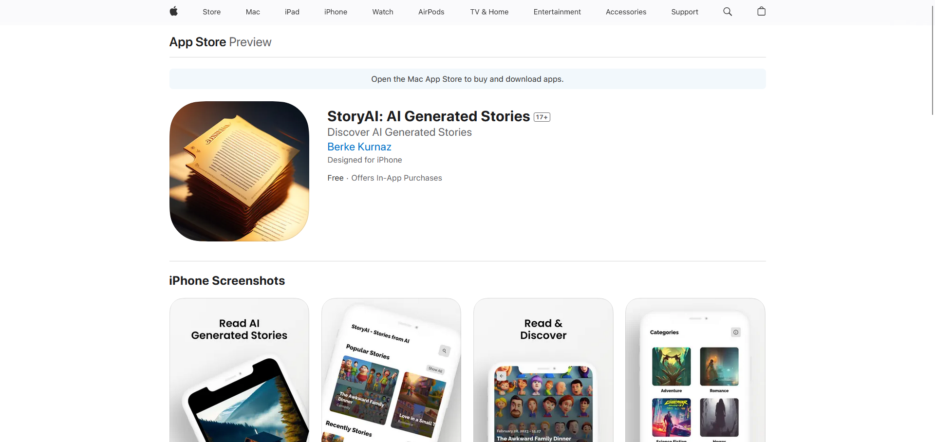  AI Generated Stories in 8 different categories.