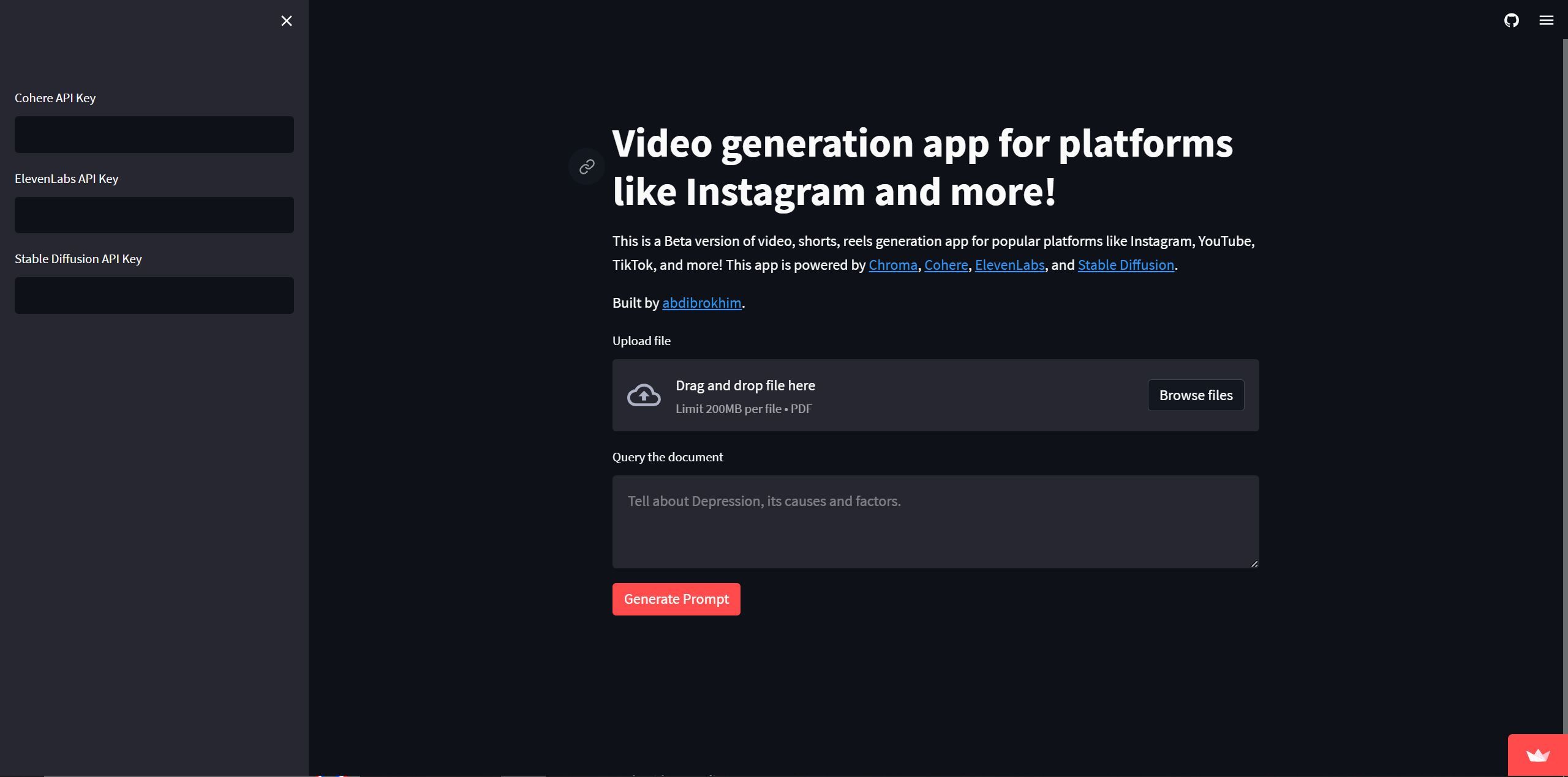  Video generation app for platforms like Instagram