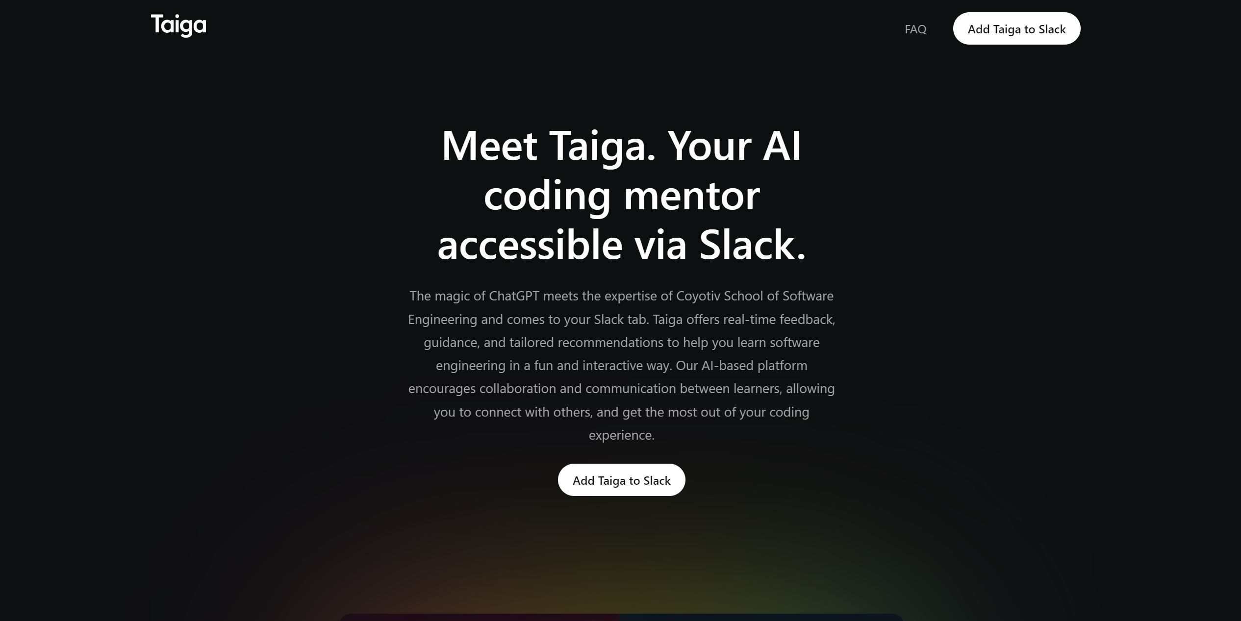  Meet Taiga. Your AI coding mentor accessible via