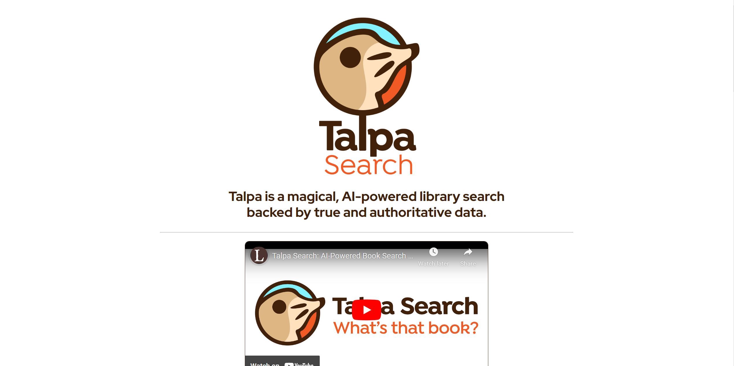  Talpa is a magical, AI-powered library search