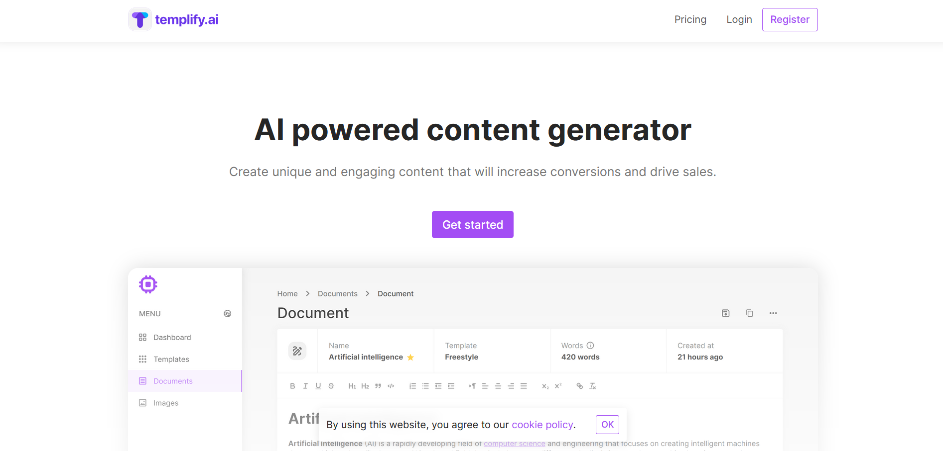  AI-powered content generator that helps create