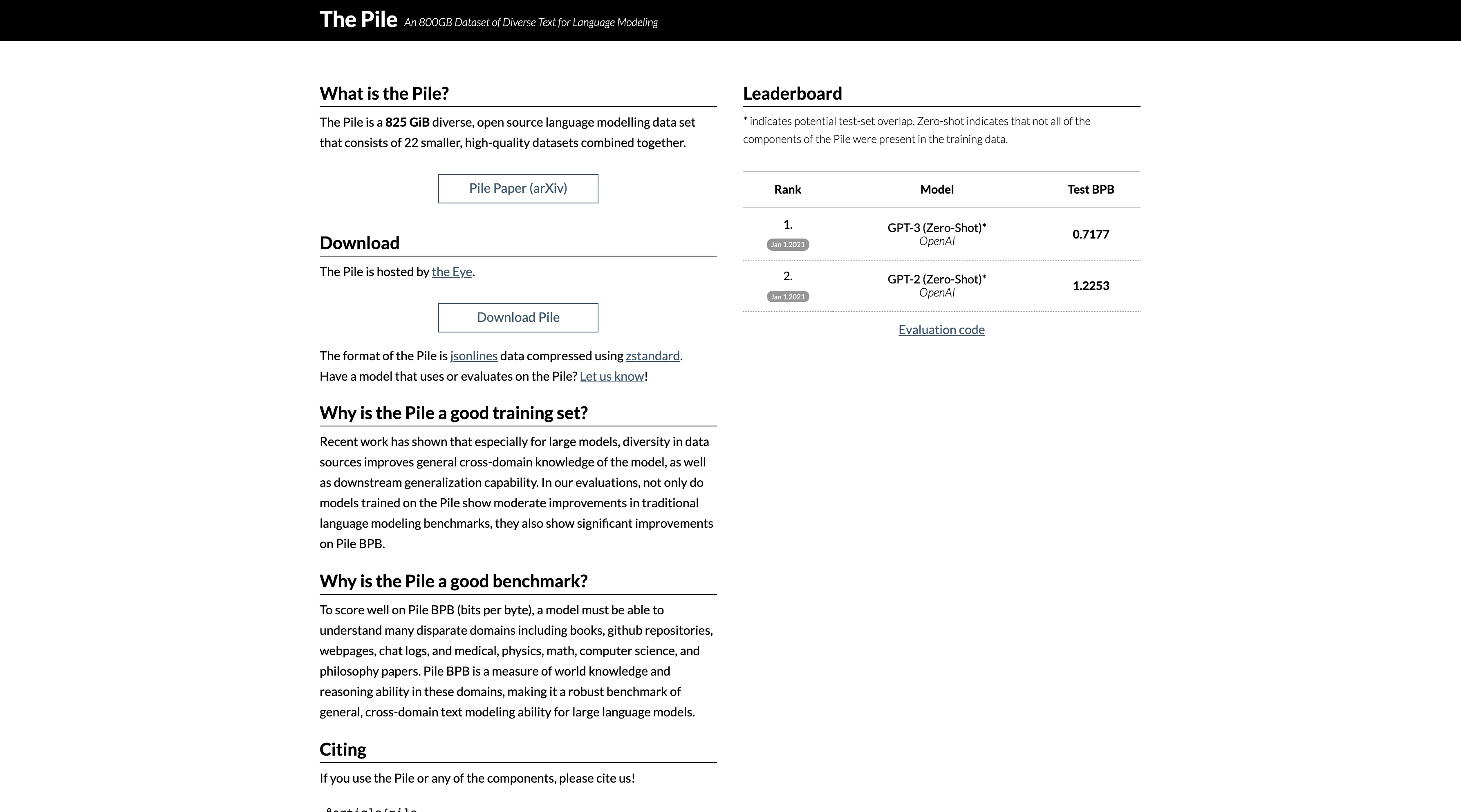   An 800GB Dataset of Diverse Text for Language