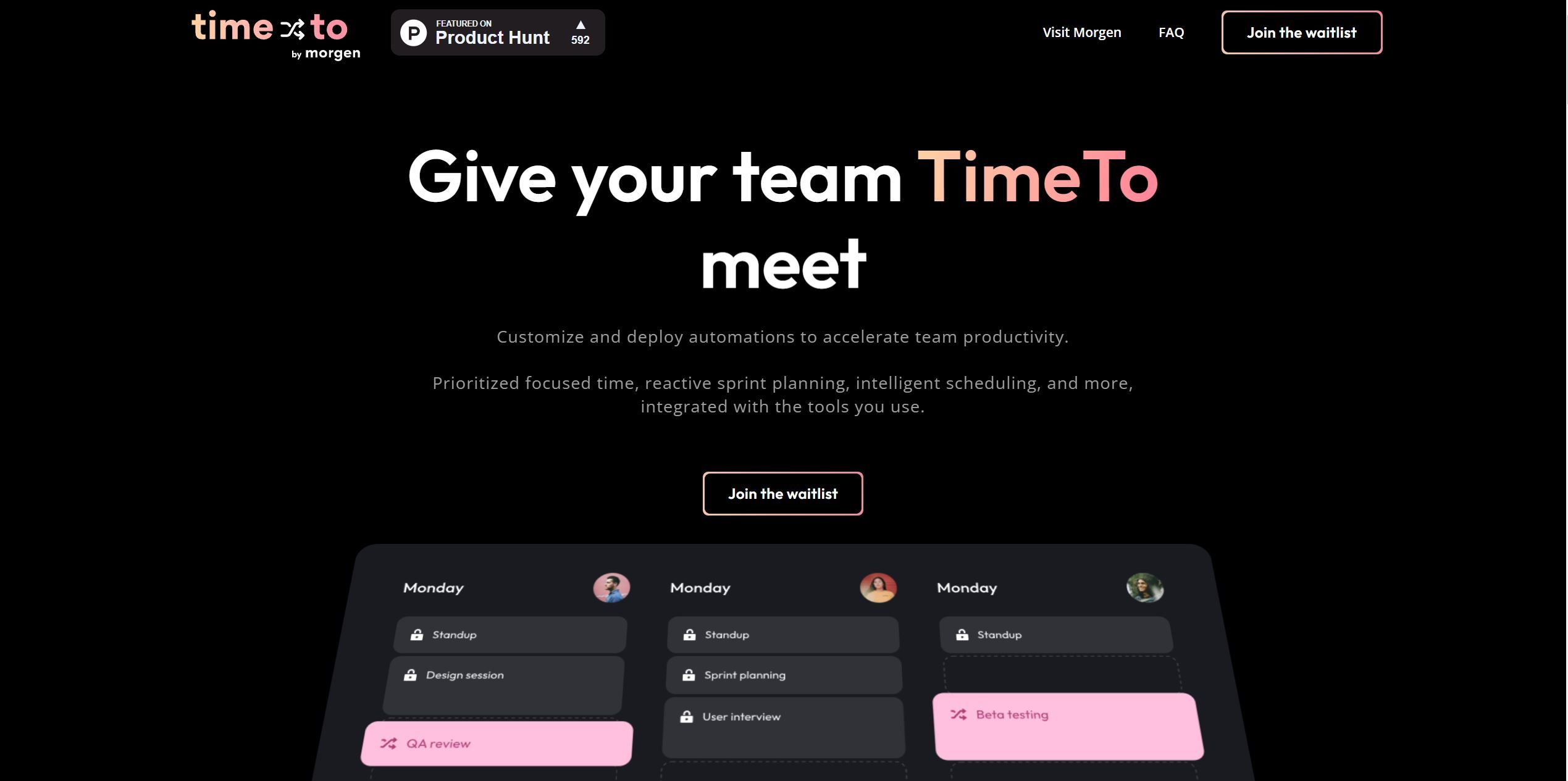  Automated team time management platform.