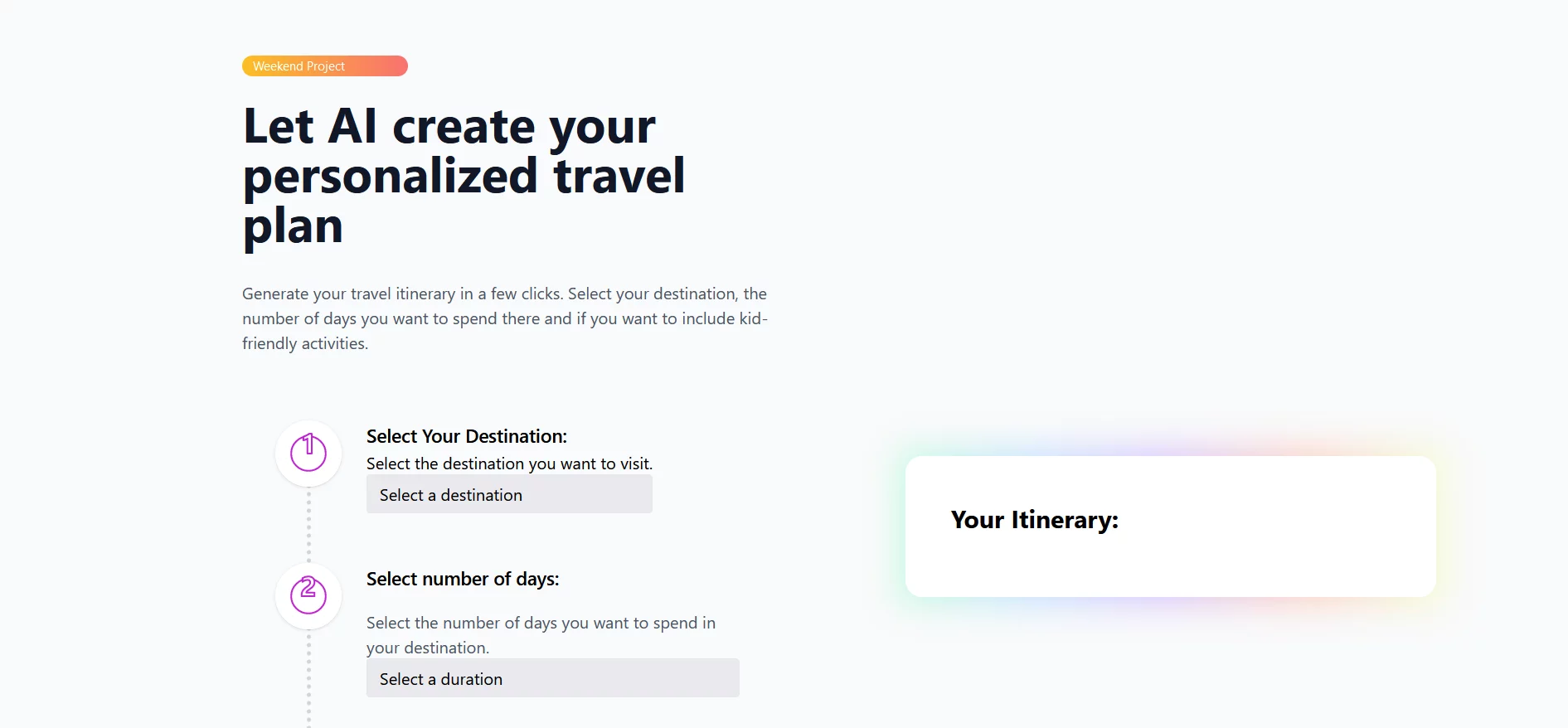  Let AI create your personalized travel plan