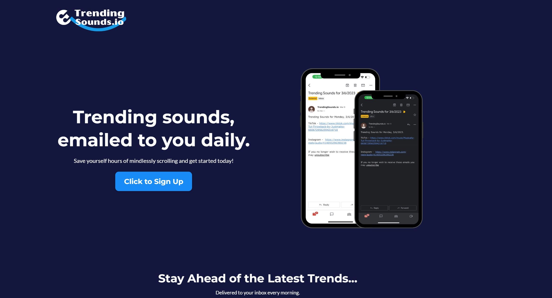  Daily trending sounds delivered to your email.