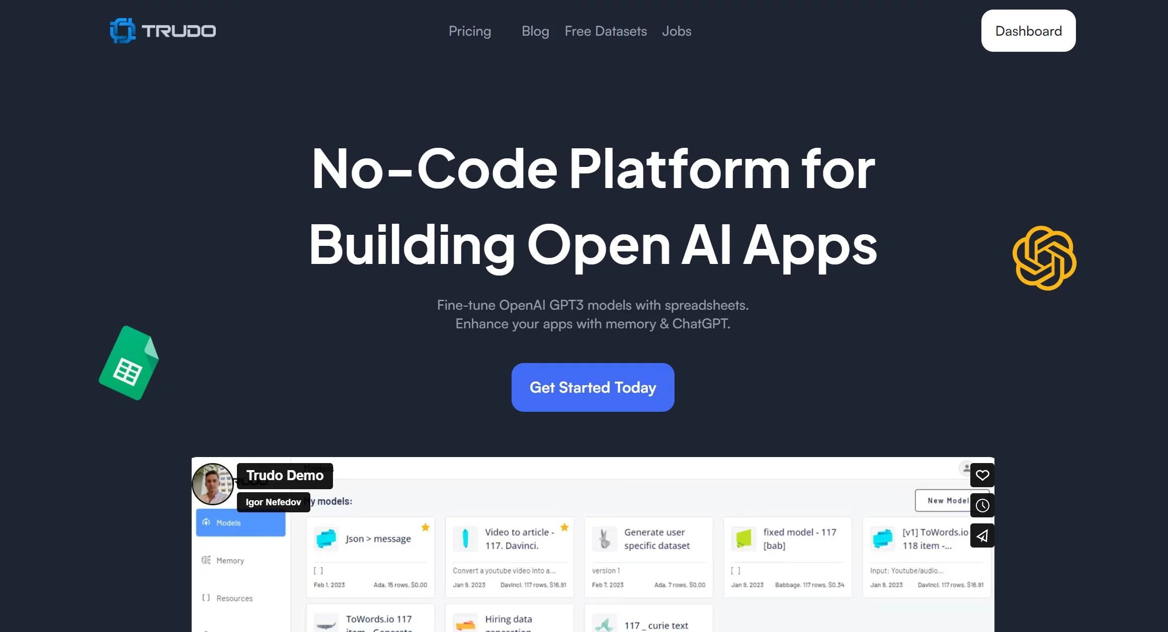  Developing Open AI Apps with No-Code with Trudo