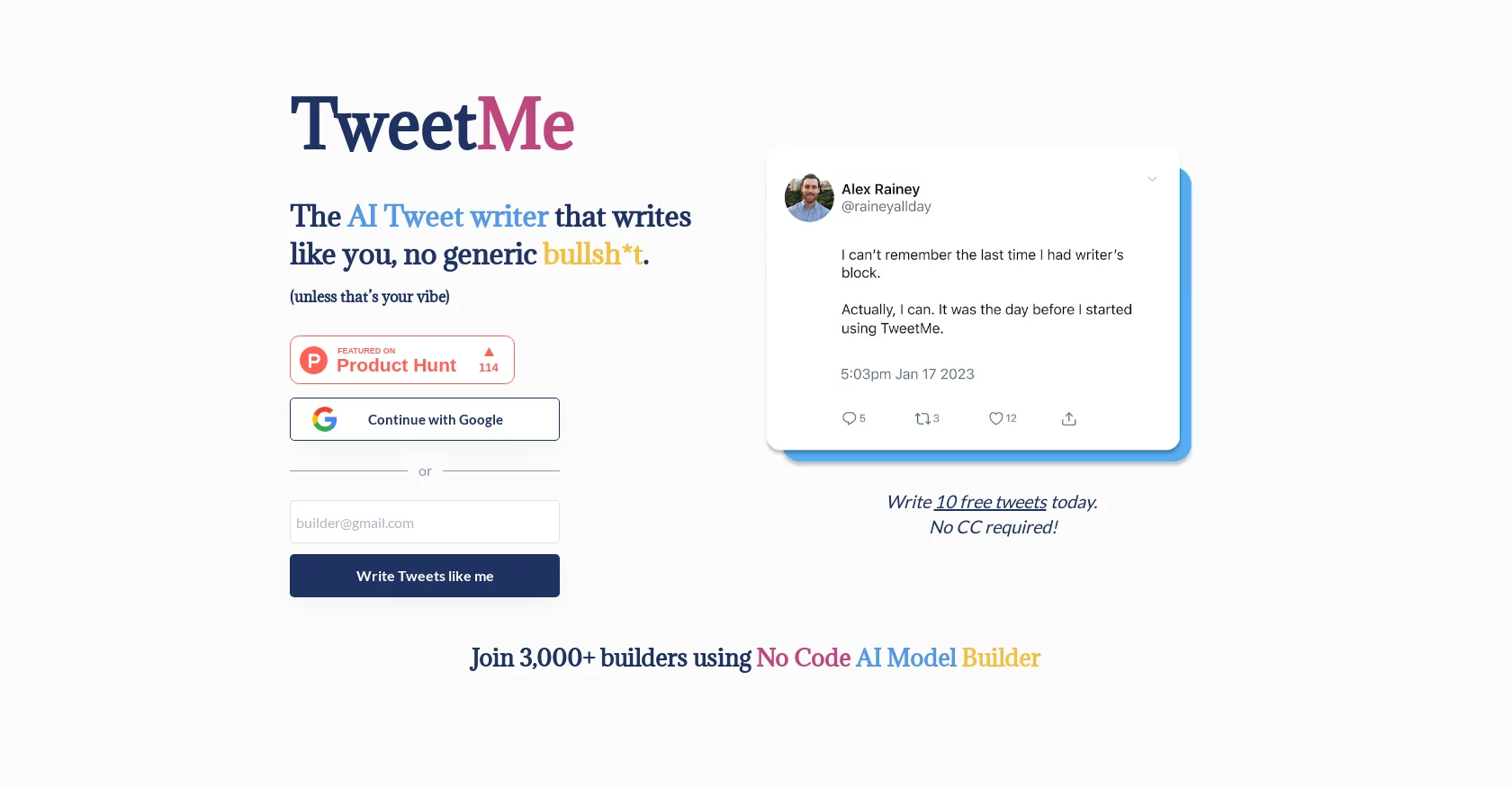  AI Tweet writer that writes like you, using your