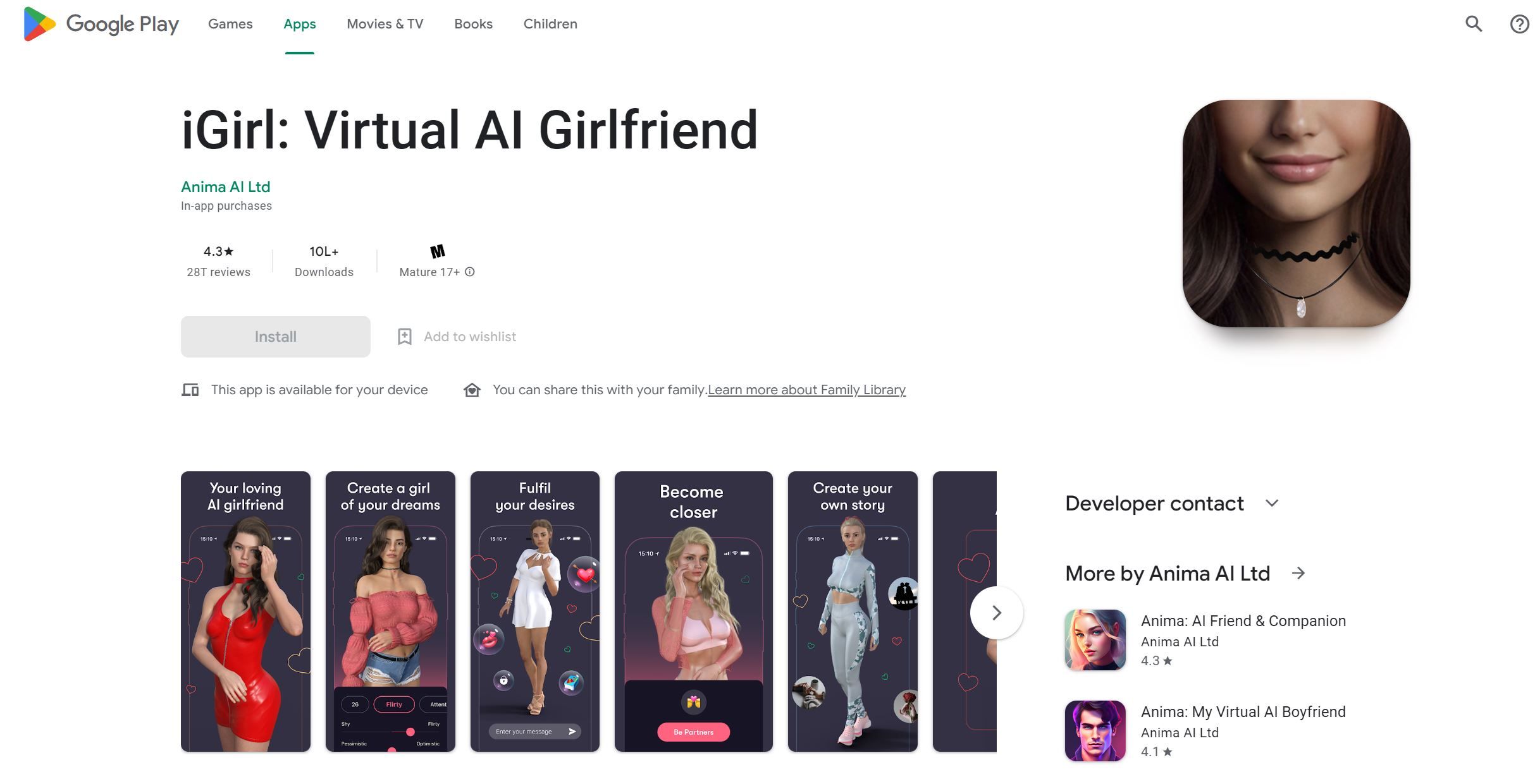  AI girlfriend simulator for interactive chat and