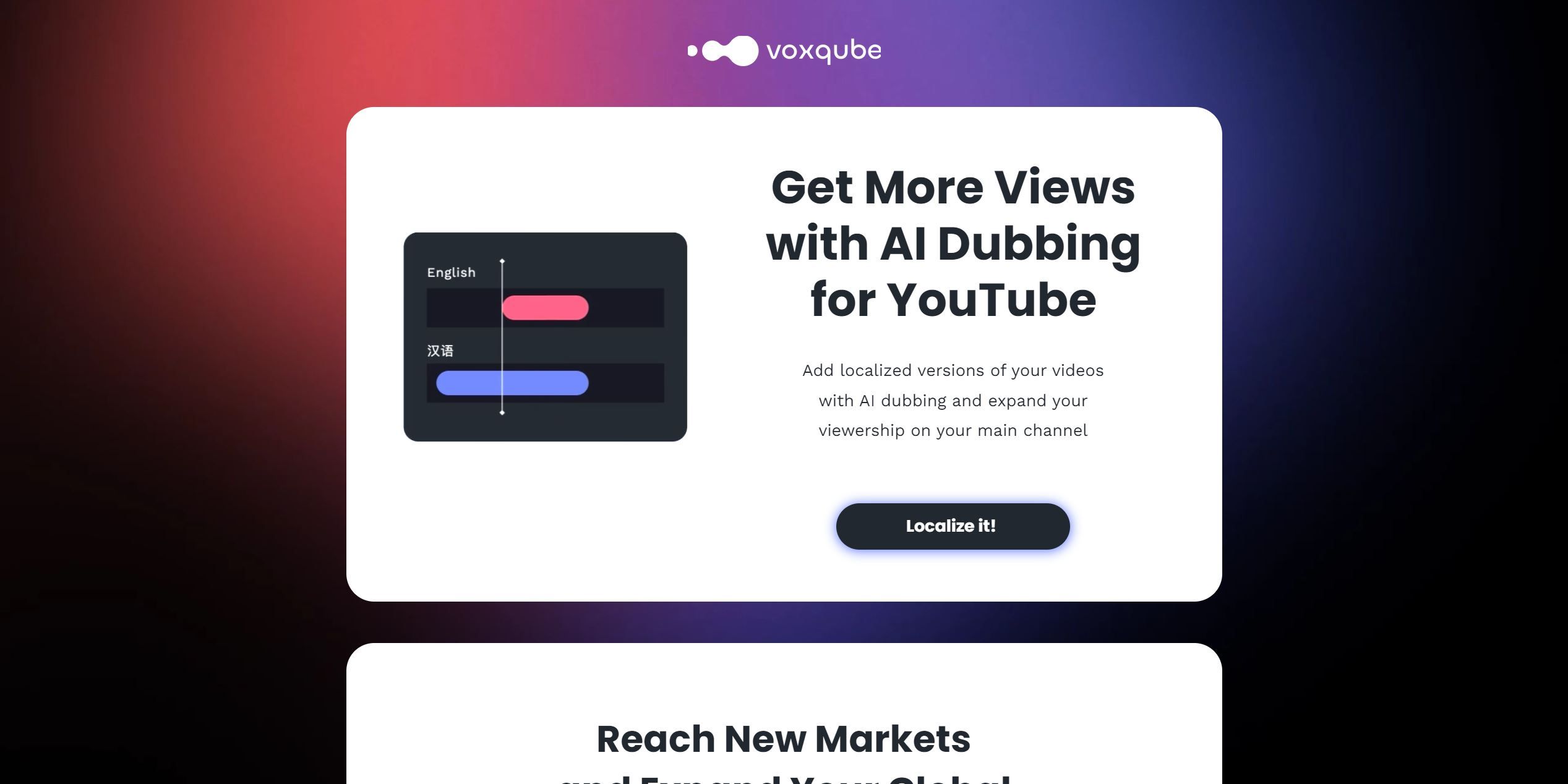  Voxqube: AI-powered dubbing service for YouTube