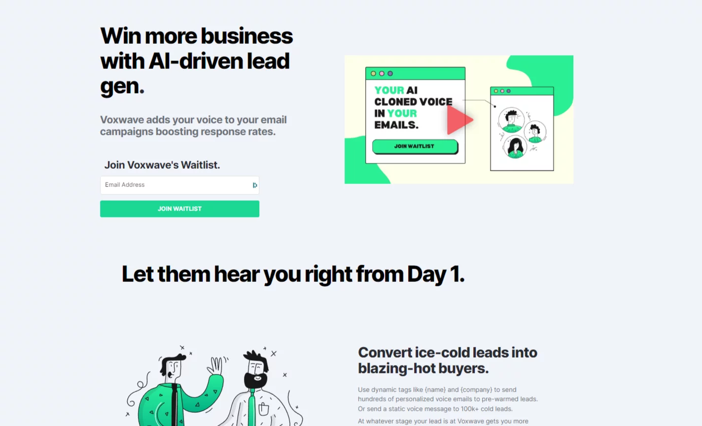  AI-personalized lead gen. Puts your voice into