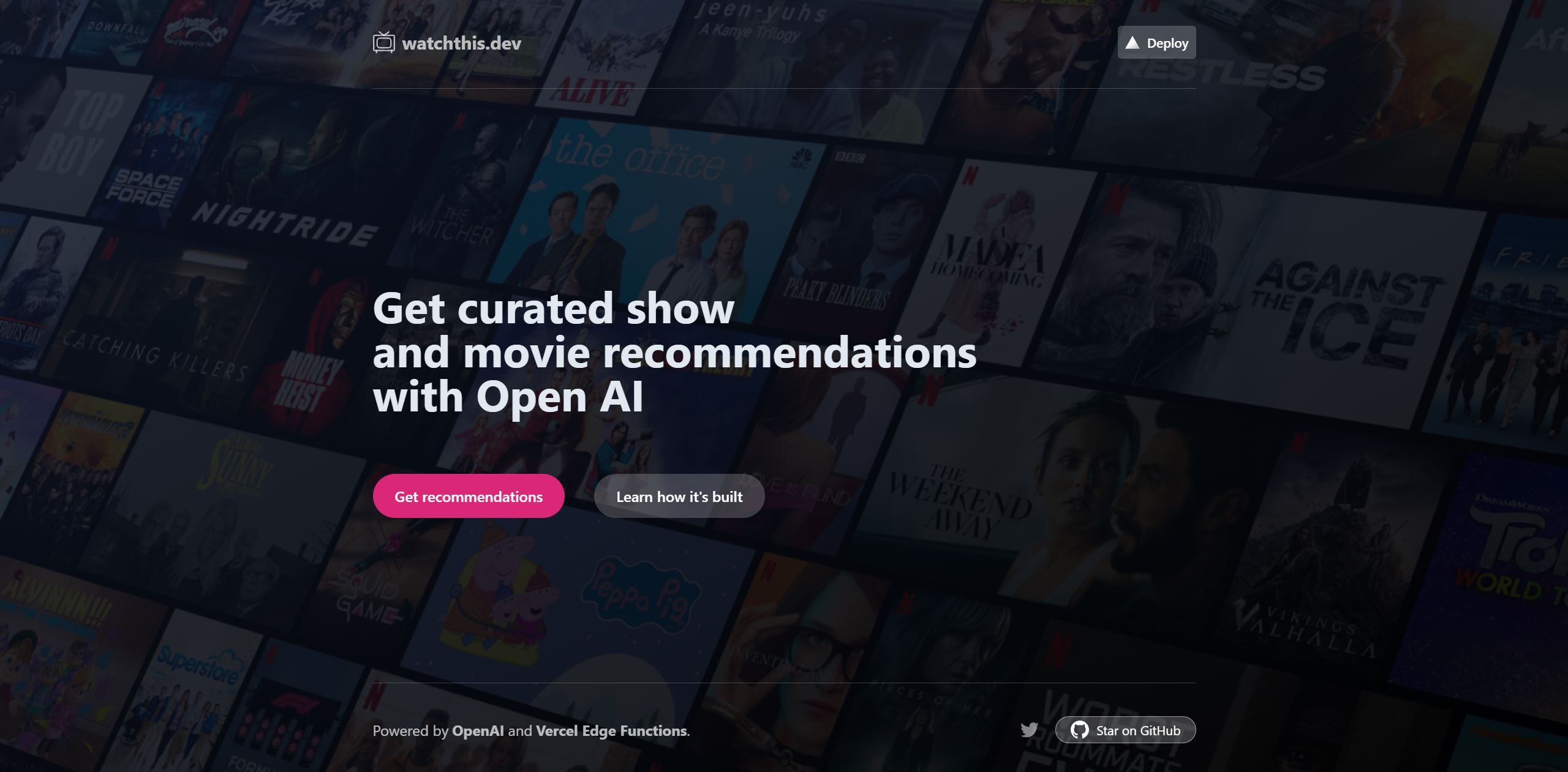  Personalized movie and TV show recommendations.