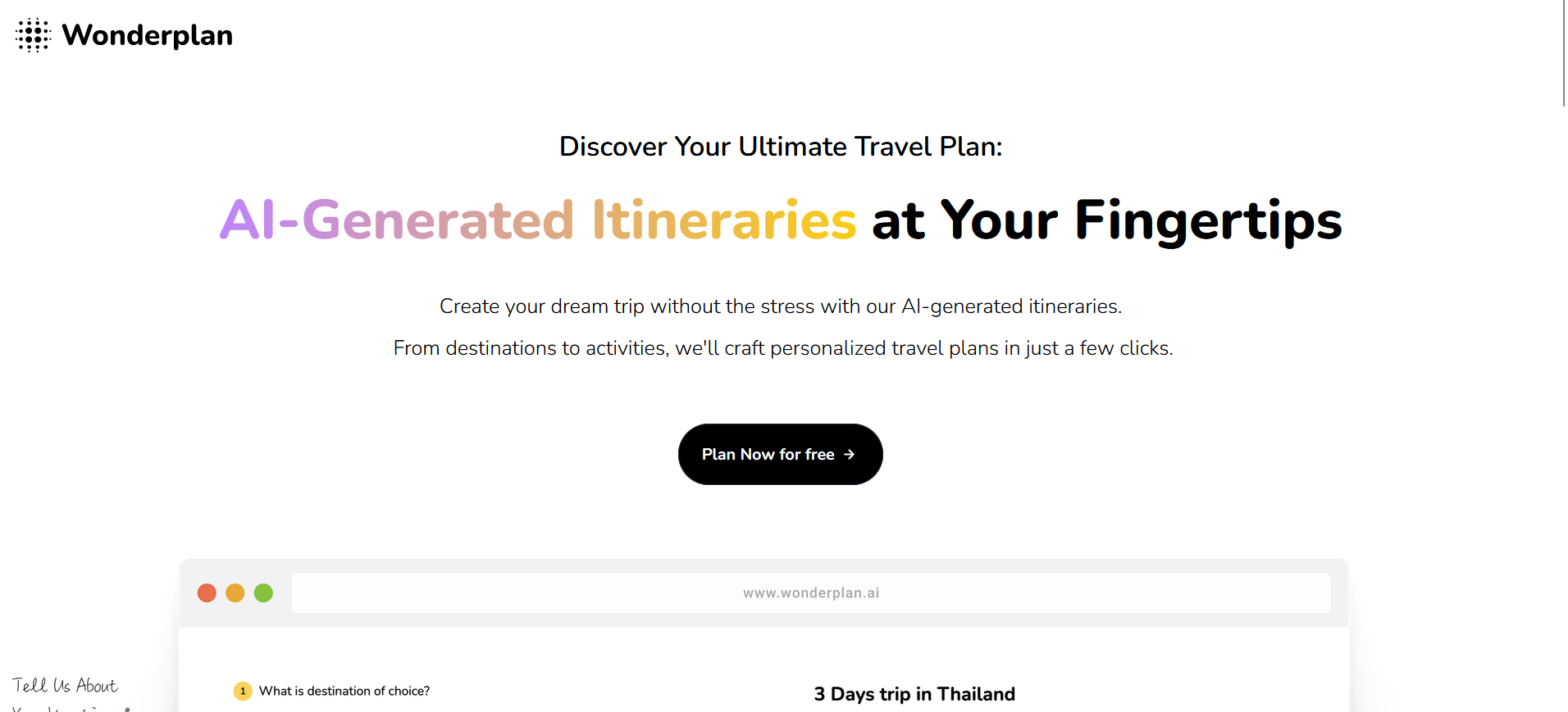  AI-powered travel itinerary planner generates