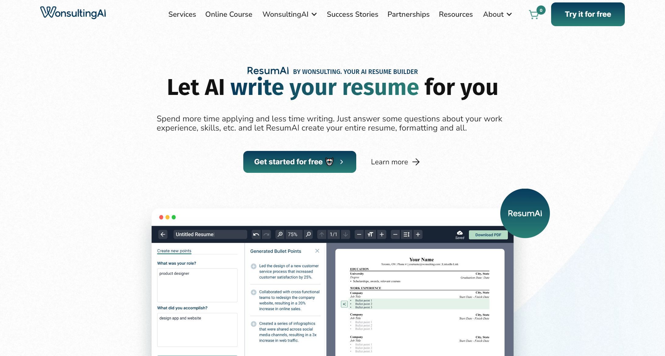  AI-Powered Resume Builder for Professional &