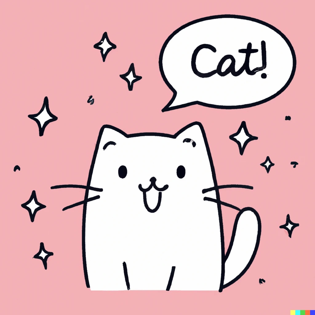  A greeting cat, Vector Illustation, line stamp,