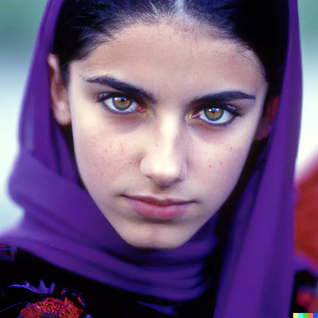  a teenage girl of afghani descent with striking