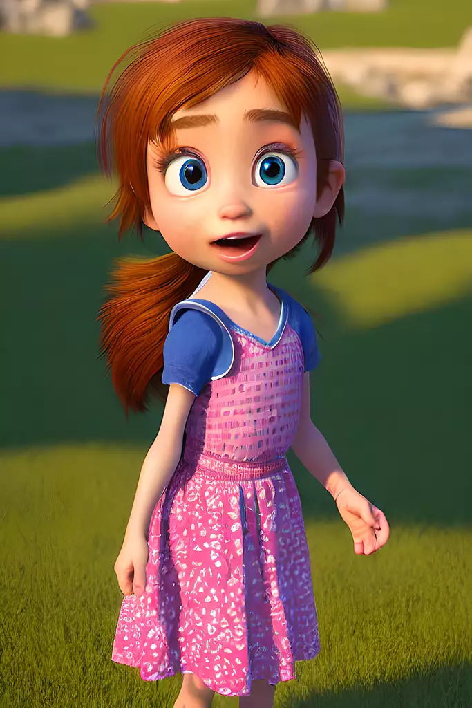  Pixar style little girl, 4k, 8k, unreal engine,